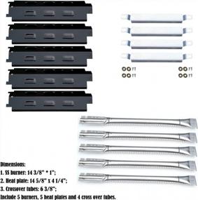img 3 attached to 5-Pack Replacement Kit For Charbroil 6 Burner Gas Grill - Stainless Steel Burners, Crossover Tubes & Porcelain Heat Plates - Direct Store Parts DG258