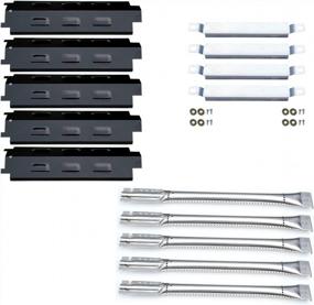 img 4 attached to 5-Pack Replacement Kit For Charbroil 6 Burner Gas Grill - Stainless Steel Burners, Crossover Tubes & Porcelain Heat Plates - Direct Store Parts DG258