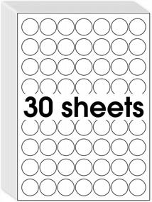 img 4 attached to MaxGear 1" Round Sticker Labels - 30 Sheets Of 1890 Matte White Printable Labels With Strong Adhesive And Quick-Drying Ink, Compatible With Inkjet And Laser Printers - Template 6450
