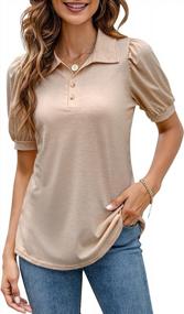 img 4 attached to Women'S V-Neck Loose Blouse: LOMON Polo Shirt With Button Down Collar & Short Sleeve