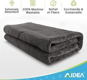 img 3 attached to 🚗 AIDEA Professional Microfiber Drying Towel for Cars, SUVs, RVs, Trucks, and Boats - Premium Scratch-Free Towel with Powerful Water Absorption (30 in. x 30 in.)-Grey