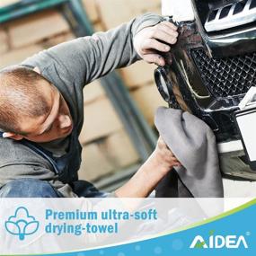 img 1 attached to 🚗 AIDEA Professional Microfiber Drying Towel for Cars, SUVs, RVs, Trucks, and Boats - Premium Scratch-Free Towel with Powerful Water Absorption (30 in. x 30 in.)-Grey
