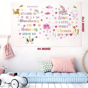 img 1 attached to Cute Style Unicorn Room Decal for Girls Bedroom - Removable Rainbow Wall Decals for Inspirational Decor and Birthday Party - Unicorn Wall Stickers for Kids Nursery