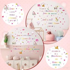 img 2 attached to Cute Style Unicorn Room Decal for Girls Bedroom - Removable Rainbow Wall Decals for Inspirational Decor and Birthday Party - Unicorn Wall Stickers for Kids Nursery