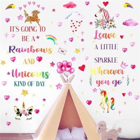 img 4 attached to Cute Style Unicorn Room Decal for Girls Bedroom - Removable Rainbow Wall Decals for Inspirational Decor and Birthday Party - Unicorn Wall Stickers for Kids Nursery