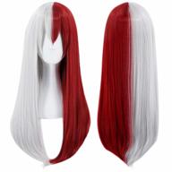 женский ombre red degradada длинный натуральный волнистый синтетический косплей костюм половина серебряного парика кепка joneting хэллоуин парик логотип