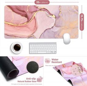 img 2 attached to Upgrade Your Gaming Experience With Oriday'S Large XXL Mouse Pad In Pink And Purple - Non-Slip Base, Waterproof, And Durable Edges