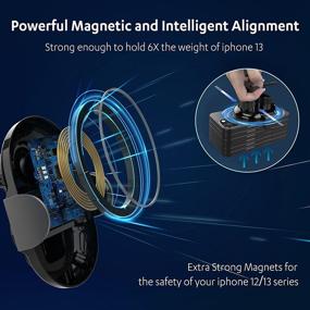 img 3 attached to Black Magnetic Wireless Car Charger | Compatible MagSafe Car Mount Charger & Air Vent Phone Holder for iPhone 13/13 Pro/13 Pro Max/13 Mini/12/12 Pro/12 Pro Max/12 Mini