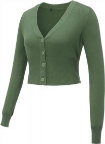 img 1 attached to Stay Chic And Cozy With STYLEWORD'S Cropped Cardigan Sweater – The Perfect Lightweight Layering Piece!