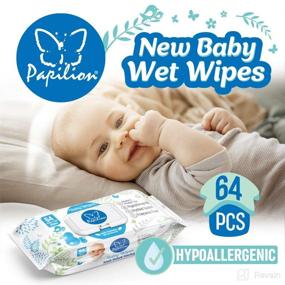 img 3 attached to 🧻 Papilion® Quilted Baby Wet Wipes: Fragrance Free, HypoAllergenic, 64 Sheets (8-Pack)