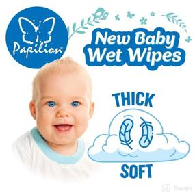 img 1 attached to 🧻 Papilion® Quilted Baby Wet Wipes: Fragrance Free, HypoAllergenic, 64 Sheets (8-Pack)