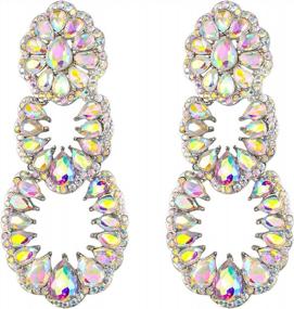 img 4 attached to Sparkle On Your Special Day With Flyonce Vintage Rhinestone Chandelier Earrings