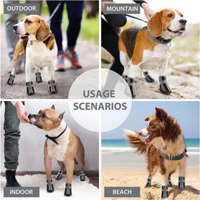 img 3 attached to 🐾 Durable Dog Boots for Small Dogs: Protect Paws in Snow, Winter, and Outdoor Activities! Non-Slip Dog Booties with Velcro Straps and Upgraded Bottom