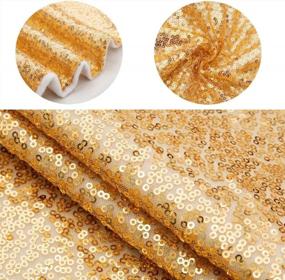 img 1 attached to Gold Sequin Christmas Tree Skirt - 48 Inch Round Sparkly Fabric For Festive Holiday Decorations