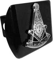 masonic compass sun and quadrant past master black all metal hitch cover logo