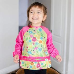 img 2 attached to green sprouts Easy-Wear Long Sleeve Bib: Waterproof Protection with Flipped Pocket - Soft Material, Easy to Clean Smock