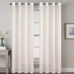 elegantly light filtering privacy linen curtains - h.versailtex grommet style - 2 panels totaling 104 inch width - perfect for bedroom - 52" w x 96" l - natural shade logo