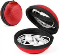 2 pack glcon eva carrying case for small earbuds, airpods, headset, charger, charging cord, usb flash drive - lightweight and shockproof storage bag with mesh pocket and coin pouch - red логотип
