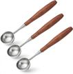 3-pc mceal stainless wax seal spoon set with wooden handles logo