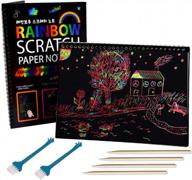 2 packs of skyfield rainbow scratch paper art notebooks with 24 sheets each - fun scratch off art activity book for girls and boys, perfect for birthdays and party favors логотип