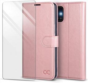 img 4 attached to OCASE Compatible With Samsung Galaxy A51 4G Case With Card Holders, PU Leather Flip Wallet Case [TPU Inner Case][Stand][Tempered Glass Screen Protector] Protective Phone Cover 6.5 Inch(Pink)