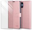 ocase compatible with samsung galaxy a51 4g case with card holders, pu leather flip wallet case [tpu inner case][stand][tempered glass screen protector] protective phone cover 6.5 inch(pink) logo