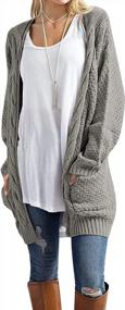 img 4 attached to Boho Chunky Cardigan Sweater: Traleubie Women'S Open-Front Style With Long Sleeves And Boyfriend Fit