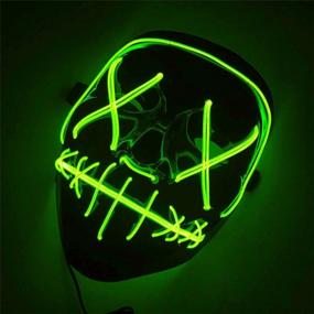 img 1 attached to LED Scary Purge Mask For Halloween Cosplay, Masquerade Parties And Gifts - AnNido Halloween Costume For Men, Women, And Kids