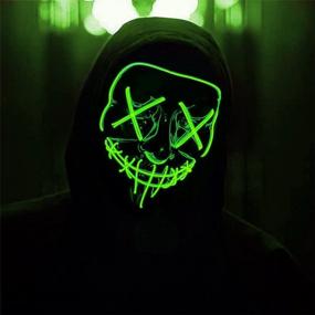 img 3 attached to LED Scary Purge Mask For Halloween Cosplay, Masquerade Parties And Gifts - AnNido Halloween Costume For Men, Women, And Kids