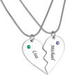 customizable heart puzzle necklace set with birthstones and personalized names | valyria stainless steel jewelry pieces logo