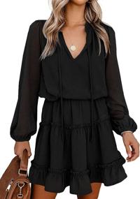 img 4 attached to 👗 BTFBM Casual Dresses with Sleeve Ruffle - Women's Clothing Collection