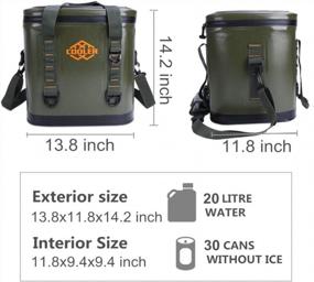img 2 attached to Оливковая сумка-холодильник с мягкой изоляцией с мягкими стенками - Yodo CA288035-05 Квадратная герметичность, 30 банок.