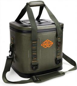 img 4 attached to Olive Soft Sided Insulated Cooler Bag - Yodo CA288035-05 Square Leak Proof 30 Cans.