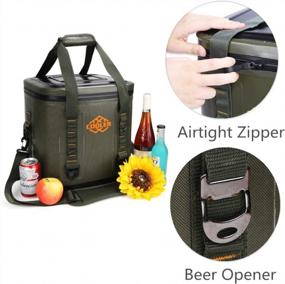 img 1 attached to Olive Soft Sided Insulated Cooler Bag - Yodo CA288035-05 Square Leak Proof 30 Cans.