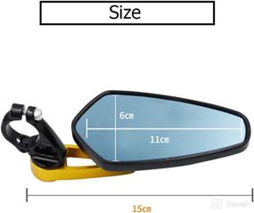 img 1 attached to 🚗 Universal Motorcycle Rearview Mirrors Set - Aluminum Handlebar End Side Mirrors (Black, 7/8" or 22mm size)