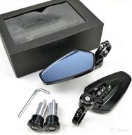 🚗 universal motorcycle rearview mirrors set - aluminum handlebar end side mirrors (black, 7/8" or 22mm size) логотип