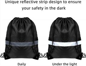 img 3 attached to Reflective Drawstring Backpacks In Bulk For Kids, Women, And Men - Perfect Cinch Bags With Extra Strings