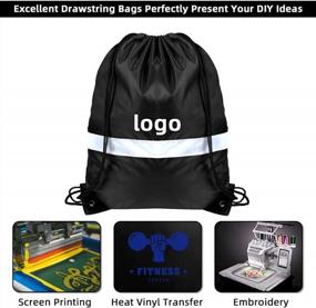 img 2 attached to Reflective Drawstring Backpacks In Bulk For Kids, Women, And Men - Perfect Cinch Bags With Extra Strings