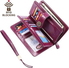 img 3 attached to KELEEL Blocking Genuine Leather Organizer Women's Handbags & Wallets ~ Wallets