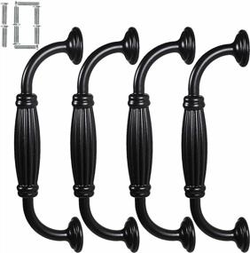 img 4 attached to 3-3/4 Inch Hole Centers Heavy Duty Black Metal Cabinet Door Drawer Pull Handles (10 Pack) For Kitchen Cabinets, Dressers, Cupboards.