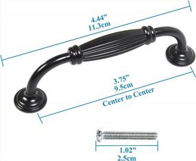 img 3 attached to 3-3/4 Inch Hole Centers Heavy Duty Black Metal Cabinet Door Drawer Pull Handles (10 Pack) For Kitchen Cabinets, Dressers, Cupboards.