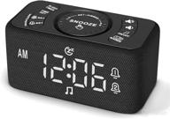 reacher alarm clock: dual alarm with white noise machine, 7 wake up sounds, 12 soothing sleep sounds, auto-off timer, dimmable, battery backup - ideal for adults, bedrooms логотип