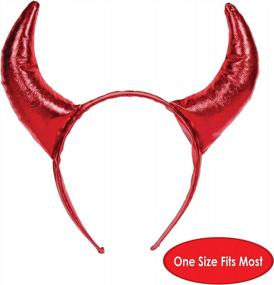 img 2 attached to Red Devil Horns Headband Halloween Costume Accessories Bachelorette Party Supplies By Beistle Fabric