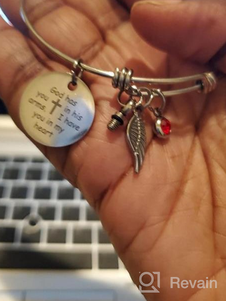 img 1 attached to Dletay Stainless Steel Cremation Bracelet: 💖 Heart Charm Ashes Holder for a Meaningful Memorial review by Kip Robinson