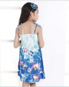 img 2 attached to Flenwgo Bohemian Sleeveless Rainbow Beach Sundress Girls' Clothing ~ Dresses