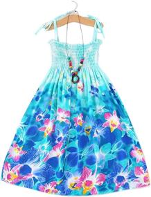 img 1 attached to Flenwgo Bohemian Sleeveless Rainbow Beach Sundress Girls' Clothing ~ Dresses