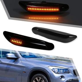 img 1 attached to X AUTOHAUX Smoked Lens Sequential Dynamic Indicator Side Marker Turn Signal LED Light for BMW E46 E60 E82 E83 E88 E90 E91 E92 E93