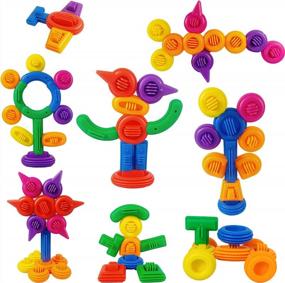 img 1 attached to Набор игрушек STEM Builder: 3D строительные блоки для мальчиков и девочек в возрасте от 3 до 10 лет - развивающая и забавная игрушка-головоломка в подарок от Rainbow ToyFrog