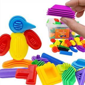 img 4 attached to Набор игрушек STEM Builder: 3D строительные блоки для мальчиков и девочек в возрасте от 3 до 10 лет - развивающая и забавная игрушка-головоломка в подарок от Rainbow ToyFrog