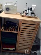 img 1 attached to Bamboo Bathroom Cabinet With Ample Storage - VIAGDO Freestanding Floor Cabinet With Doors And Side Shelves For Organized Living Spaces review by Ramesh Eastep